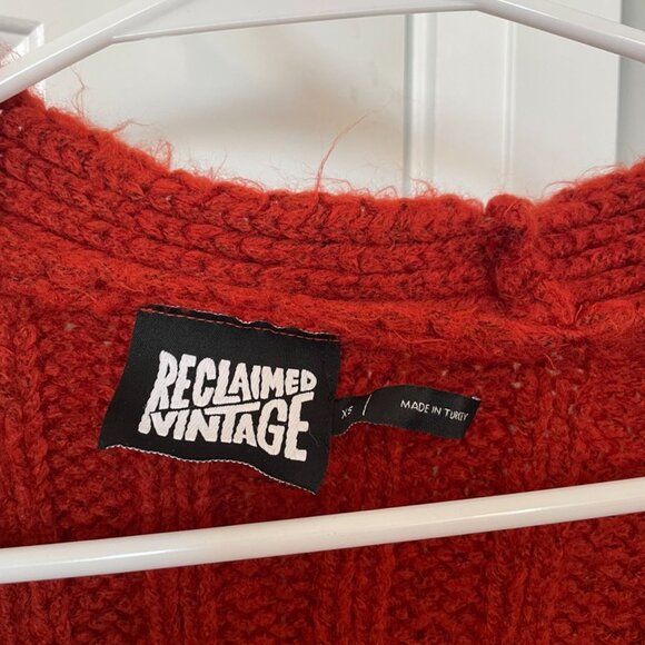 ❤️🔥 Reclaimed Vintage Red Chunky Cardigan 🔥❤️ - Picture 2 of 3